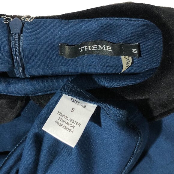 Theme Womens Size S Blue/Teal Peter Pan Collar Retro Sleeveless Dress - Picture 5 of 7